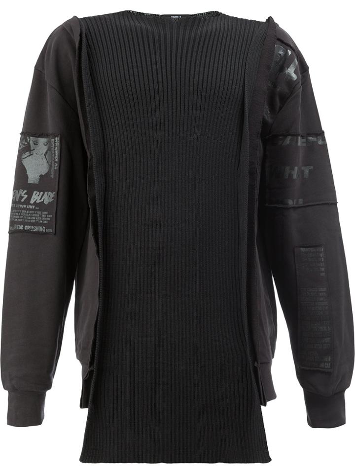 Yang Li Layered Patchwork Sweatshirt - Black
