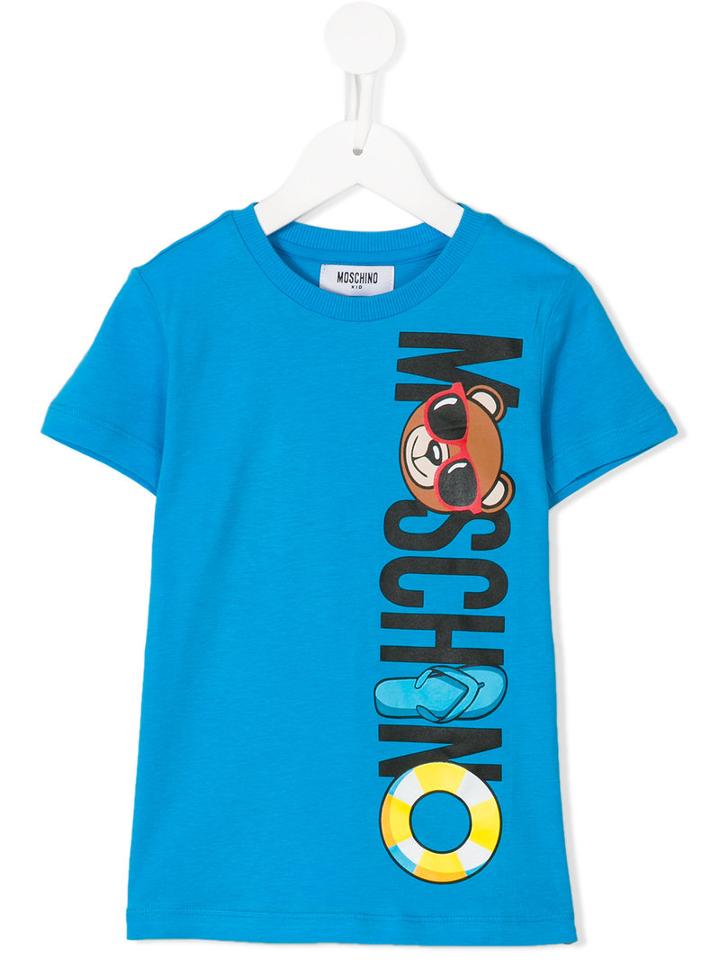Moschino Kids Logo Print T-shirt, Girl's, Size: 10 Yrs, Blue