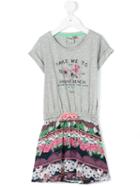 Vingino - Drawstring T-shirt Dress - Kids - Cotton/polyester/viscose - 12 Yrs, Grey