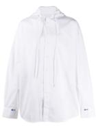 Ader Error Oversized Hooded Shirt - White
