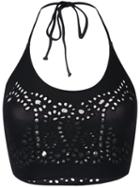 Ermanno Scervino - Lace Halterneck Bikini Top - Women - Polyamide/spandex/elastane - Ii, Black, Polyamide/spandex/elastane