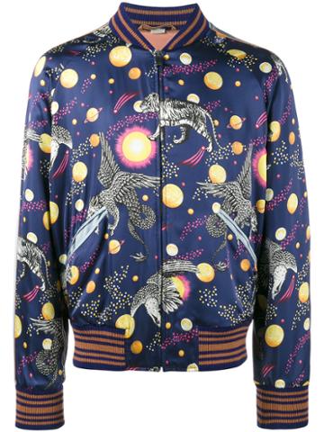 Gucci - Space Animal Print Bomber Jacket - Men - Silk/polyester/viscose/alpaca - 50, Blue, Silk/polyester/viscose/alpaca