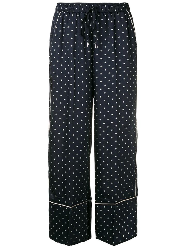Ermanno Ermanno Polka Dot Satin Trousers - Blue