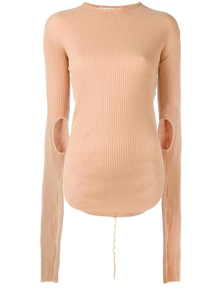Helmut Lang Ribbed Jumper, Women's, Size: Medium, Nude/neutrals, Cotton