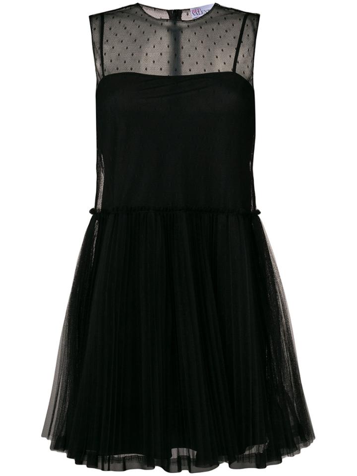 Red Valentino Sheer Tulle Mini Dress - Black