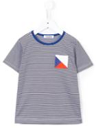 Familiar - Chest Pocket Striped T-shirt - Kids - Cotton - 7 Yrs, Blue