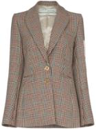 Off-white Contrast-patch Tweed Blazer - Brown