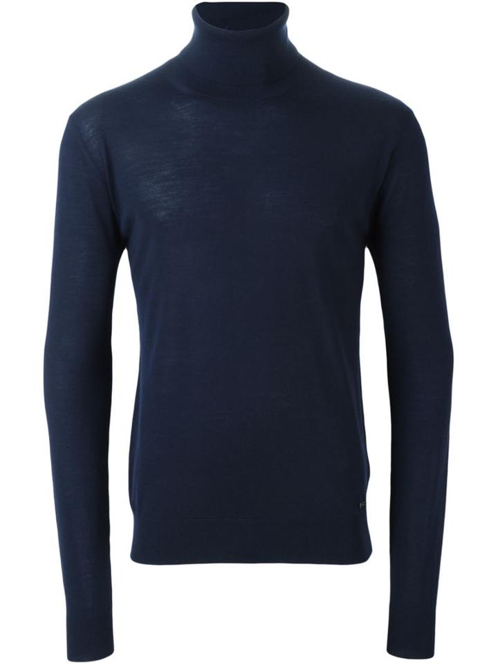Dsquared2 Roll Neck Jumper, Men's, Size: Xl, Blue, Wool