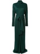 Layeur Tie Waist Evening Dress - Green