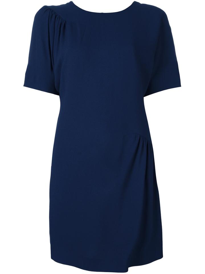 Msgm Gathered Detail Shift Dress - Blue