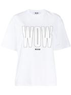 Msgm Printed 'wow' T-shirt - White