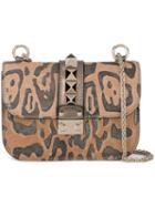 Valentino Valentino Garavani 'glam Lock' Shoulder Bag, Women's, Nude/neutrals, Leather/pony Fur/metal