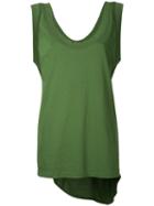 Bassike - Scoop Neck Tail Tank Top - Women - Cotton - S, Green, Cotton