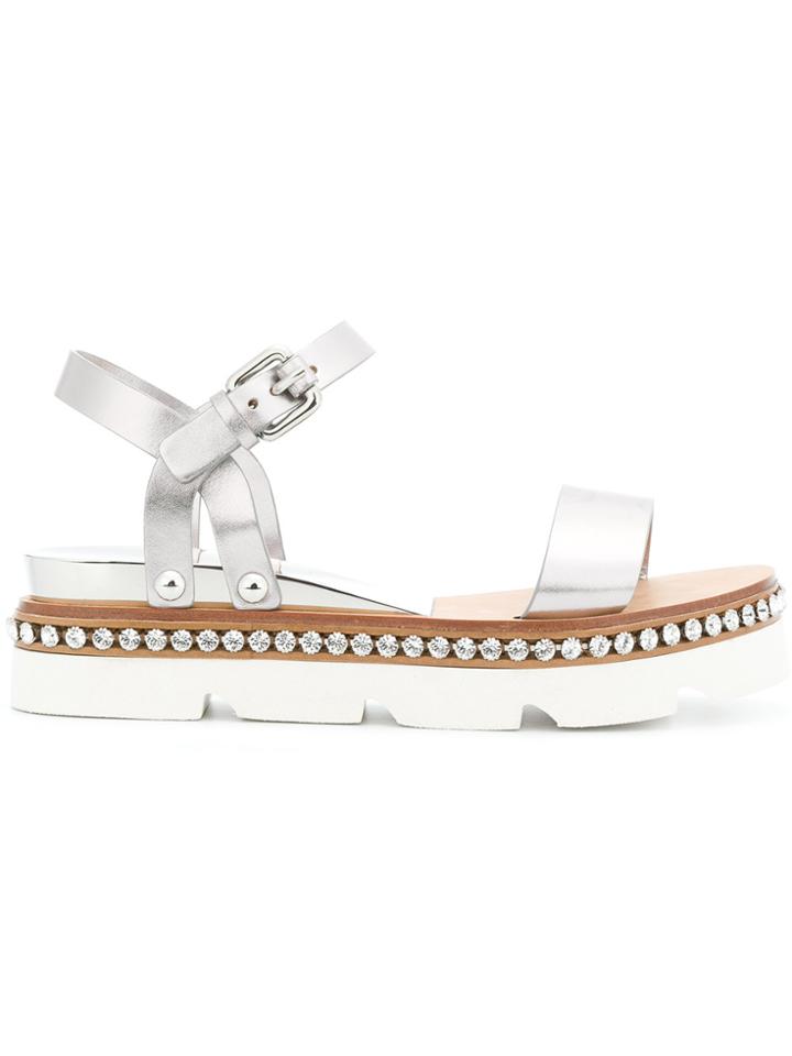Casadei Embellished Sandals - Metallic