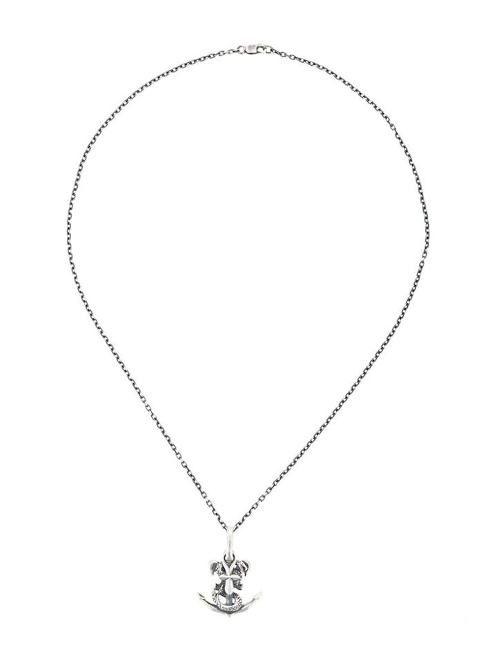 Yohji Yamamoto Sterling Silver Snake Anchor Necklace - Metallic