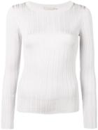 Vince Slinky Ribbed Crew Top - White