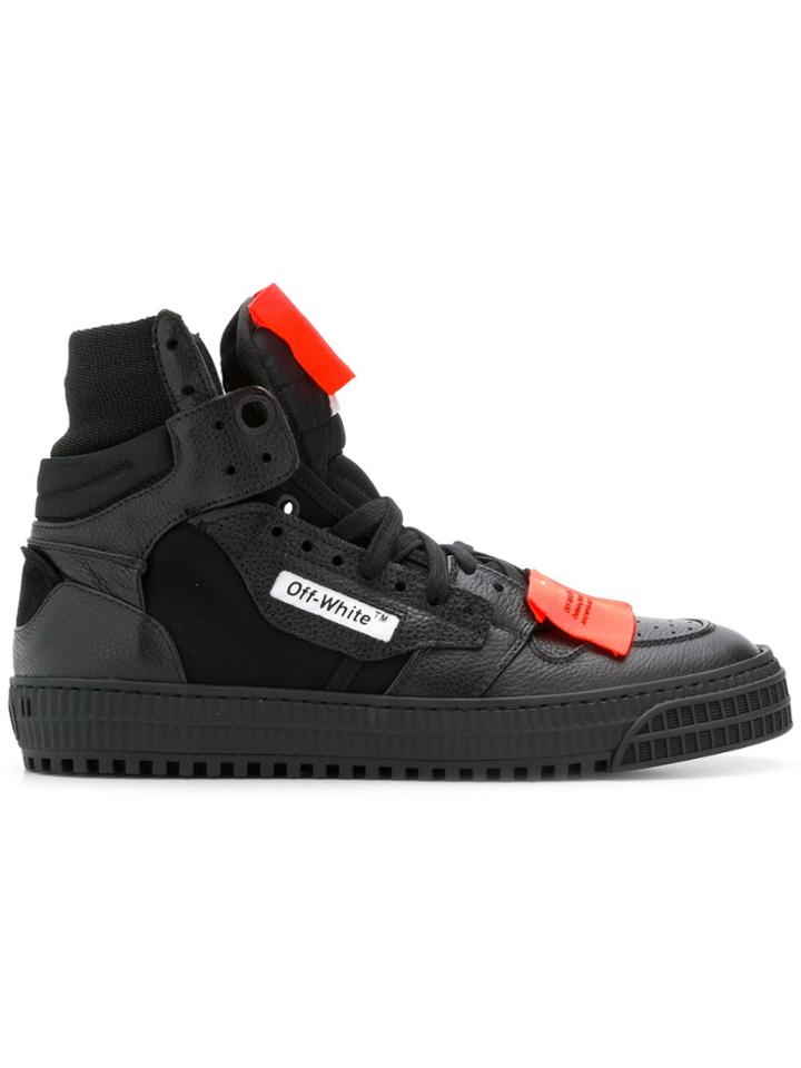 Off-white Contrast Lace-up Sneakers - Black