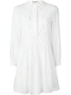 Saint Laurent Embroidered Shirt Dress, Women's, Size: 38, White, Cotton