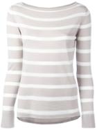 Eleventy Striped Jumper, Women's, Size: Large, Grey, Merino/silk