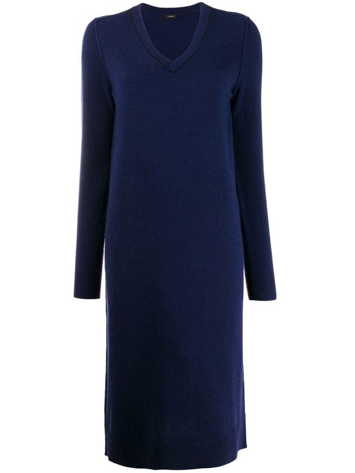 Joseph Shift Cashmere Jumper Dress - Blue