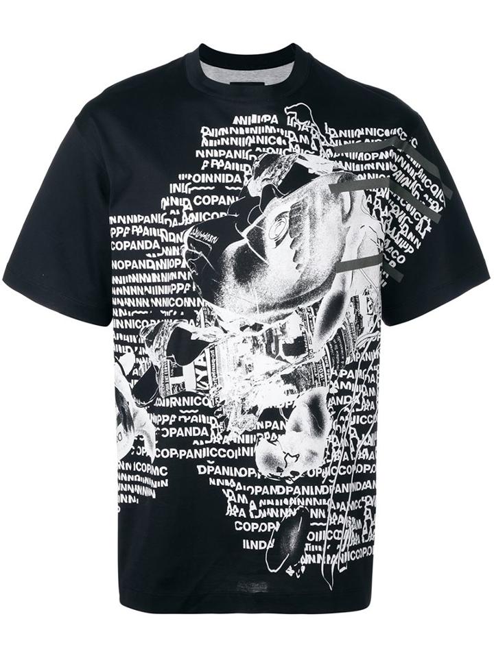 Nicopanda 'nicopanic' Negative Print T-shirt, Adult Unisex, Size: Medium, Black, Cotton