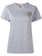 No21 Embellished T-shirt, Women's, Size: 38, Grey, Cotton