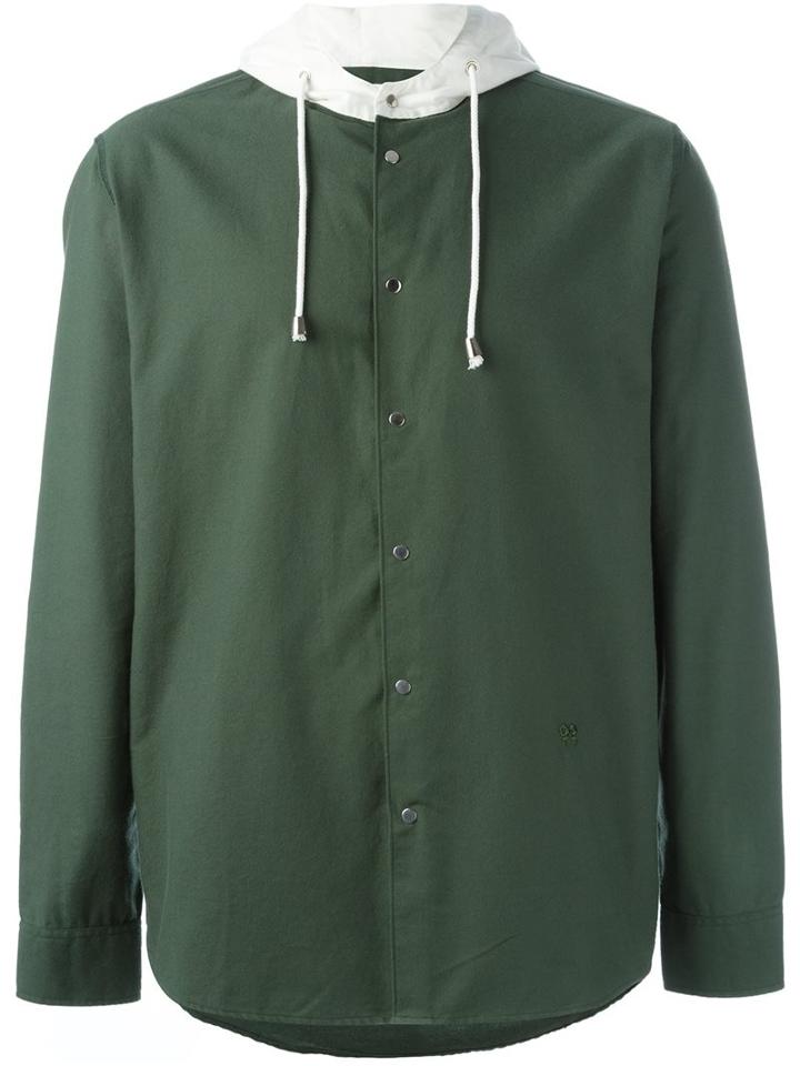Soulland 'kvitrafn' Hooded Shirt, Men's, Size: Small, Green, Cotton