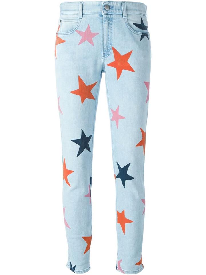 Stella Mccartney Skinny Boyfriend Star Jeans, Women's, Size: 28, Blue, Cotton/spandex/elastane
