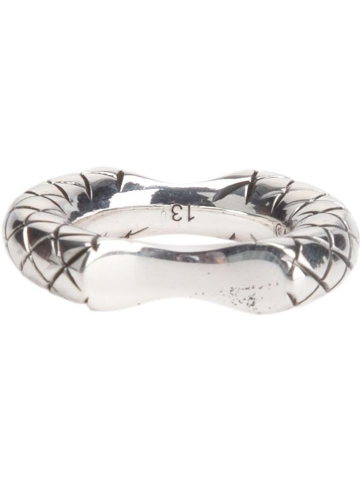 Bottega Veneta Intrecciato Ring, Women's, Size: 13, Metallic, Silver