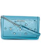Love Moschino Embossed Appliqué Shoulder Bag - Blue
