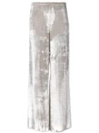 Adam Lippes Luxe Jersey Wide Leg Drawstring Trousers - Blue