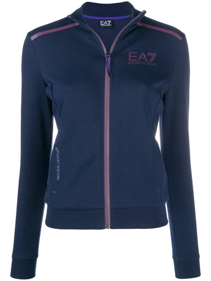 Ea7 Emporio Armani Logo Printed Jacket - Blue