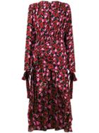 Magda Butrym Gela Floral Print Asymmetric Dress - Pink & Purple