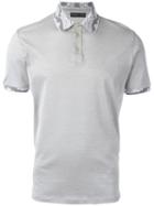 Etro Contrasting Collar Polo Shirt, Men's, Size: Small, Grey, Silk/cotton