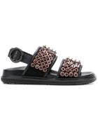 Marni Button Embellished Sandals - Black