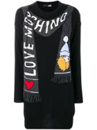Love Moschino Trompe L'oeil Scarf Sweater - Black