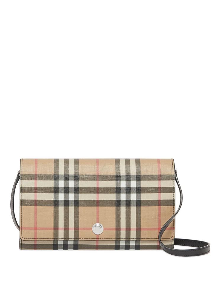 Burberry Check E-canvas Wallet - Black