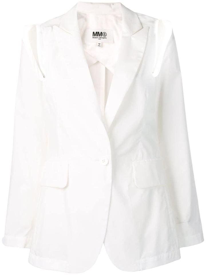 Mm6 Maison Margiela Shoulder Cut Out Blazer - White