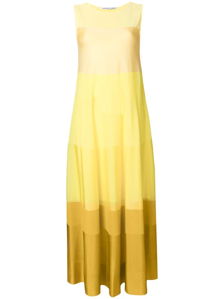 Agnona Color Block Midi Dress - Yellow & Orange