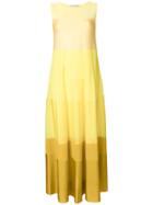 Agnona Color Block Midi Dress - Yellow & Orange