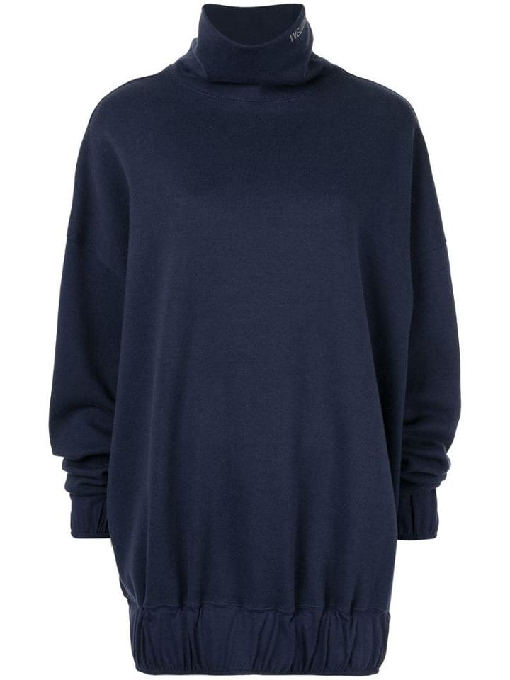 We11done High Standing Collar Sweatshirt - Blue