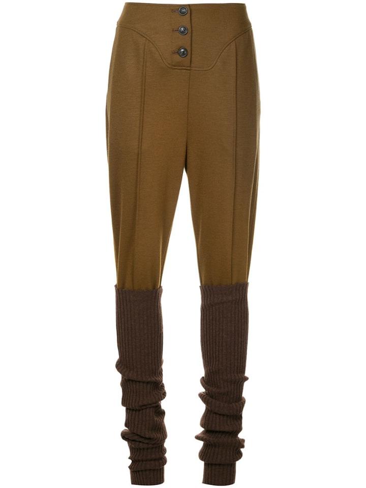 Muller Of Yoshiokubo Leg Warmer Tapered Trousers - Brown