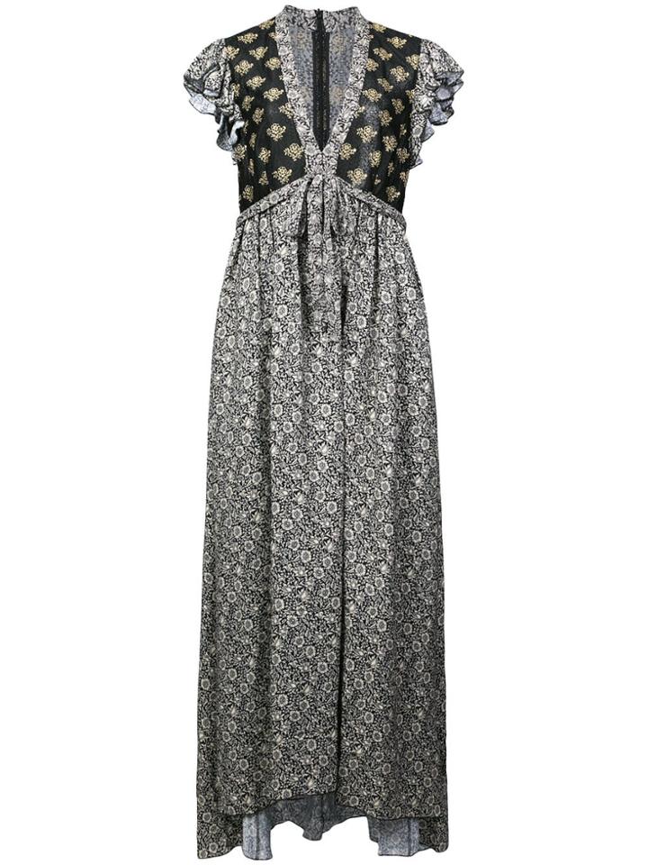 Philosophy Di Lorenzo Serafini Printed V-neck Dress - Black