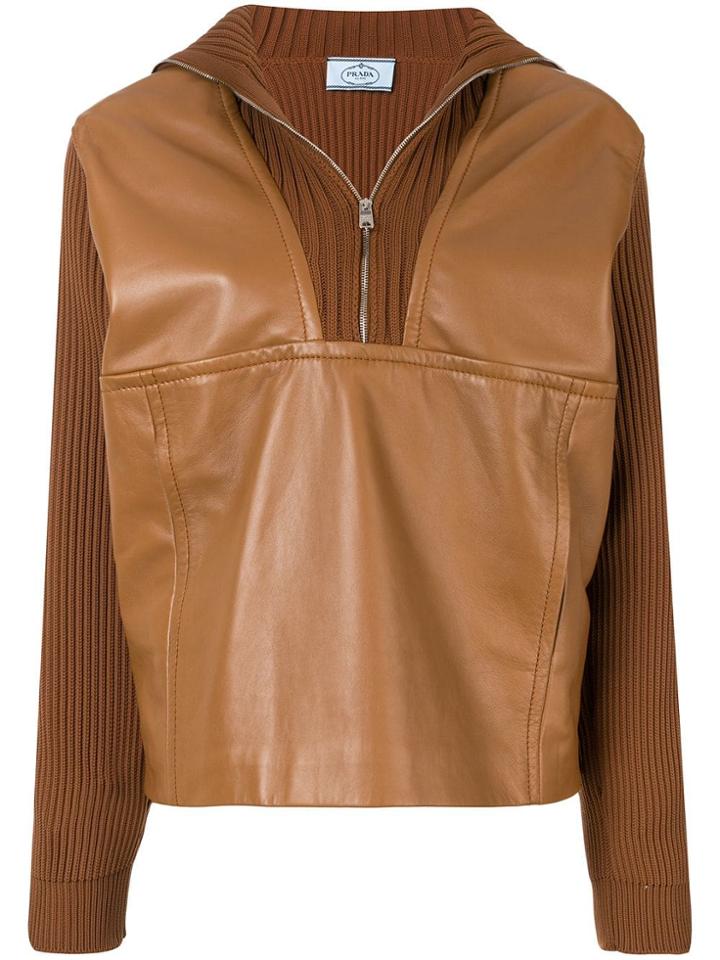 Prada Half-zip Sweater - Brown