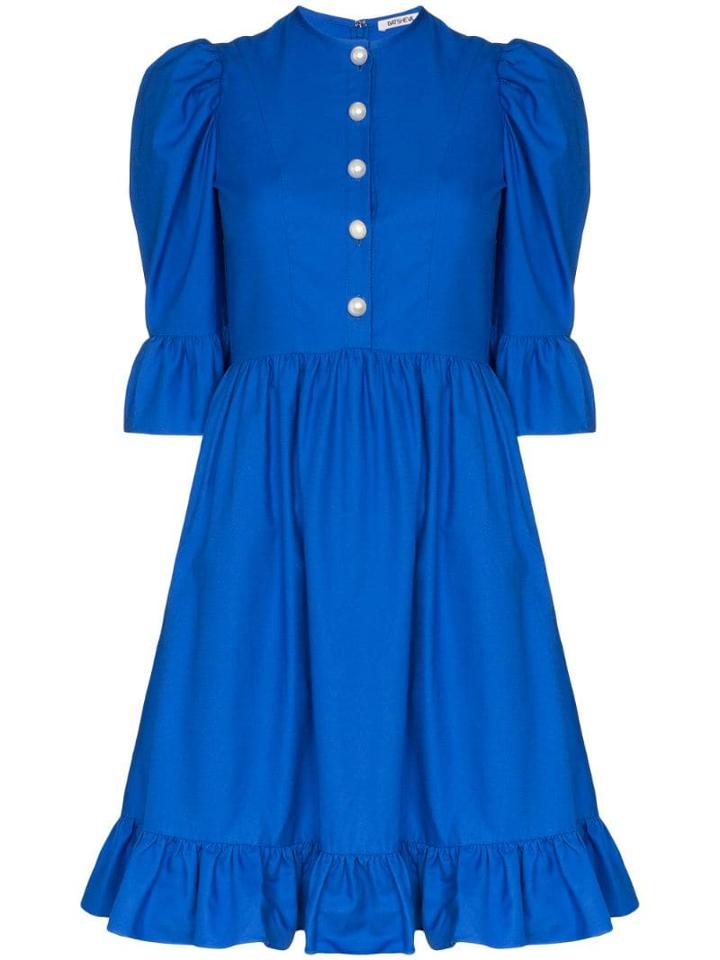 Batsheva Batsheva Praire Drs Cn 5bttn Frll Fl Ms - Blue