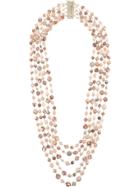 Rosantica Long Beaded Loop Necklace - Pink