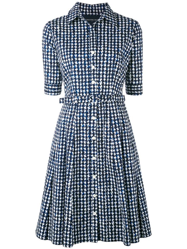 Printed Shirt Dress - Women - Cotton/spandex/elastane - L, Blue, Cotton/spandex/elastane, Samantha Sung