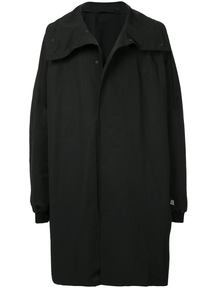 Nil0s Long Oversized Collar Coat - Black