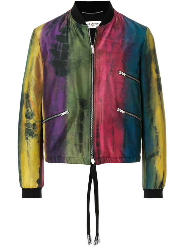 Saint Laurent Tie-dye Varsity Jacket - Multicolour