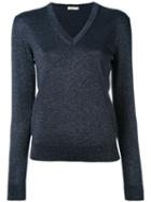 Metallic Thread Sweater - Women - Polyester/cupro/wool/metallized Polyester - S, Blue, Polyester/cupro/wool/metallized Polyester, Nina Ricci